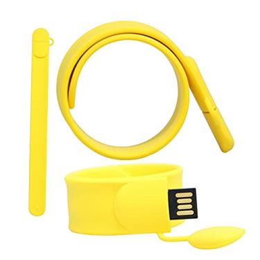 Imagem de Flash Drive em forma de pulseira de 4 GB USB Flash Drive Memory Stick Thum Drive USB Flash Disk U Pen Drive USB Disk Pen Drive USB Flash Memory Storage USB Stick PenDrive (amarelo)