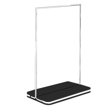 Imagem de predolo Suporte de sinal acrílico suporte de mesa em forma de t suporte de exibição de mesa transparente porta-documentos para mostrar festa justa restaurante