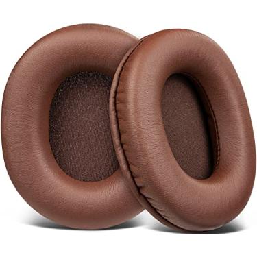 Imagem de SOULWIT Almofadas de Substituição para Audio Technica ATH M50X M50XBT M50RD M40X M30X M20X MSR7 SX1 Monitor Auscultadores, Couro de Proteína Mais Suave, Espuma de Alta Densidade - Café