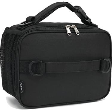 Imagem de FlowFly Lancheira Infantil, Lancheira Escolar com Isolamento Durável, Alça de Ombro e Suporte para Garrafa, Sacola Térmica Resistente à Água, Preta