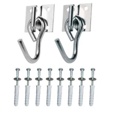 Imagem de Gancho Armador Rede Descanso Dormir Bucha Parafuso 10 Forte - Grupo Br