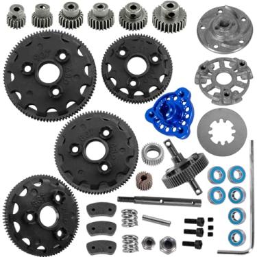Imagem de BRCatWPark RC 48P(76T 83T 86T 90T) Spur Gear & Transmission Gear & Slipper Clutch Slipper Rebuild Kit Pressure Plate Upgrades Part for 1/10 Slash/Rustler/Stampede/Bandit/2WD (VXL),Navy Blue