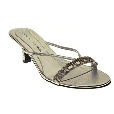 Imagem de Chinese Laundry Sapato feminino Jello de salto baixo, Prata, 36