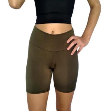 Imagem de Short Feminino Meia Coxa Justo Praia Cós Liso Suplex Pp ao Plus Size -