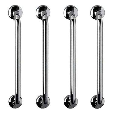 Imagem de Barra de Apoio 70cm Aço Inox Kit 4 Unidades Alça Suporte Idoso Gestante Criança Corrimao Casa Banheiro Box Segurança Acessibilidade