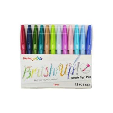 Imagem de Caneta Brush Sing Pen Pentel com 12 Cores