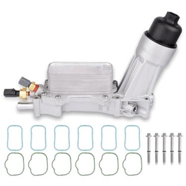 Imagem de 926-959 926-876 Kit de refrigerador de óleo de alumínio atualizado para carcaça de filtro de óleo do motor adequado para Dodge Charger Challenger Journey, Jeep Grand Cherokee Wrangler, Chrysler 200