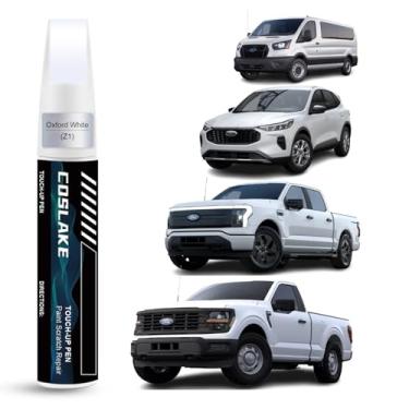 Imagem de COSLAKE Tinta de retoque de carro (Oxford White(Z1)) para Ford, kit de reparo de arranhões de pintura de carro, solução rápida e fácil de reparar, caneta removedor de arranhões 2 em 1 com 2