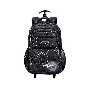 Imagem de Mochila Escolar com Rodinha, Compartimento para guardar lap�s, caneta e objetos mochila de carrinho resistente � �gua (preto)