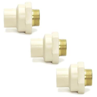 Imagem de Kit 3 Conector 22mm 3/4 Luva Transição Água Quente Cpvc Tubo - ViaSol 