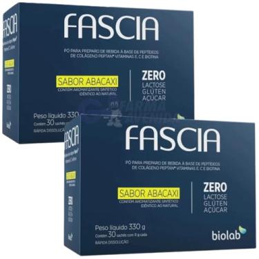 Imagem de Fascia Colágeno Sabor Abacaxi Kit 2 Caixas C/30 Saches Cada Caixa