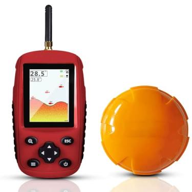 Imagem de Sensor Sem Fio Fish Finder Fish Finder Com Tela Colorida HD, Para Pesca Recreativa Em Docas, Praias Ou Bancos Detecte Com Precisão Localização Cardumes Peixes(Red1)