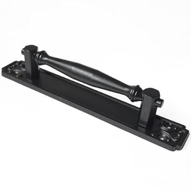 Imagem de Puxador Duplo Strauss 250mm Porta Pivotante Correr Passagem Madeira Vidro Colonial Clássico Rústico Maxima Metais (Preto Fosco)