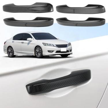 Imagem de ACROPIX Protetor de maçaneta de porta para Honda Civic Accord CRV HRV 2023-2025 Capa de maçaneta externa de fibra de carbono preta