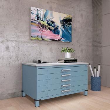 Imagem de Mapoteca Mont 5 Gavetas 71,3cm X 120,4cm Aço Azul Dali