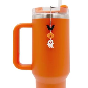 Imagem de Acessório de copo de Halloween – Decoração de copo fantasma de abóbora para Stanley 850.5 g 1,134 g Bat garrafa de água canudo corrente presente para amantes de café