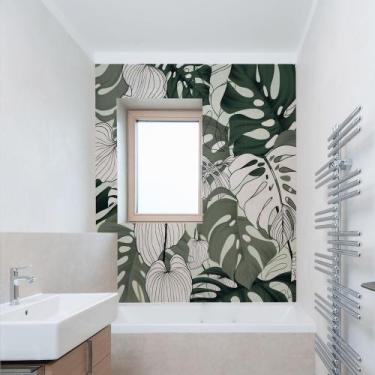 Imagem de Papel de Parede Folhagem Plantas Folhas Verdes Orvalho 6m² - Quartinho