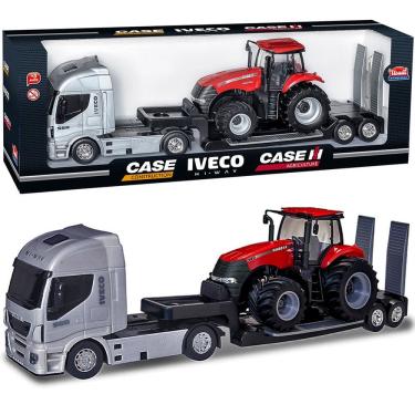 Imagem de Brinquedo Colecionável Miniatura Caminhão Iveco Trator Case