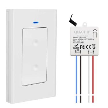 Imagem de RODOT Kit de interruptor de luzes sem fio, sem necessidade de WiFi, sem necessidade de fiação na parede, interruptores de luz remotos, crie rapidamente interruptor para luzes de teto, ventiladores