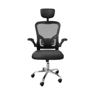 Imagem de Cadeira de Escritório Presidente Ergonômica Preta Muito Confortavável 