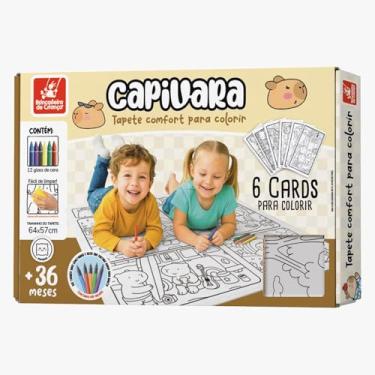 Imagem de Brincadeira de Criança Tapete Comfort Para Colorir Capivara Cozy & Comfy Infantil