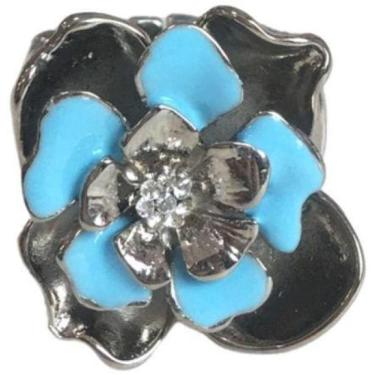 Imagem de Anel Flor Azul Resina Armazém Rr Bijoux