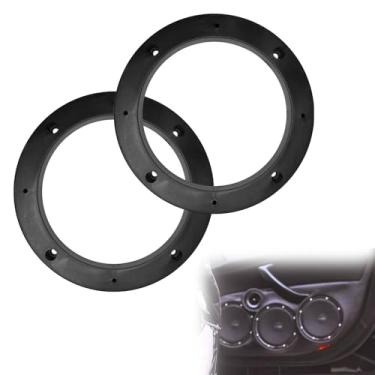 Imagem de SWQS Anel adaptador espaçador de alto-falante, junta de montagem de alto-falante de 12,7 cm para porta de carro, espaçador de subwoofer à prova de choque para melhorar o som, alto-falantes fixos de