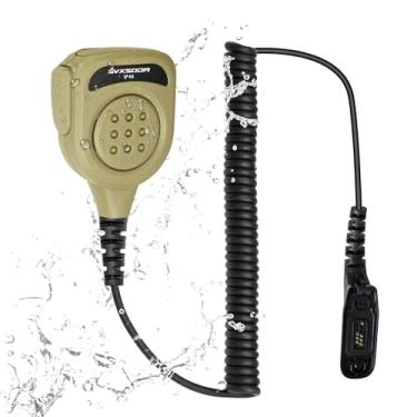 Imagem de Microfone de alto-falante de rádio compatível com Motorola XPR6550, XPR7550, XPR7550e, APX6000, microfone de ombro para comunicação bidirecional (bronze deserto)