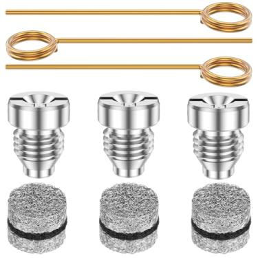 Imagem de Kit de 3 peças de bocal de orifício e máquina de espuma, conjunto de pontas de bocal de aço inoxidável de 1,1 mm e filtro de malha, kit de substituição de ponta de orifício de rosca com agulha de