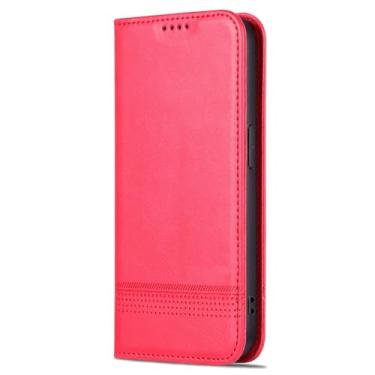 Imagem de FWYANZH Capa carteira para Xiaomi 17 Pro Max/17 Pro/17, capa flip de couro com suporte para cartão de crédito, capa à prova de choque, vermelha, 17 Pro