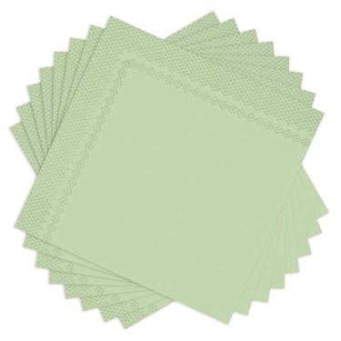 Imagem de Pacote com 160 guardanapos de jantar verdes 33 x 33 cm, toalhas de papel descartáveis para banheiro, casamentos, aniversários, chás de panela, decoração de mesa de férias ou festa