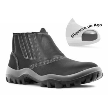 Imagem de Bota De Segurança Botina com Bico de Ferro Safetline Couro EPI Ca 12.8