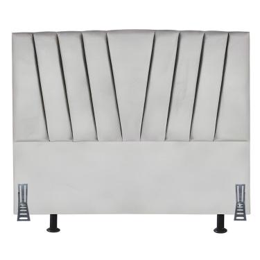 Imagem de Cabeceira Cama Box Casal 140 Cm Ludmilla Em Suede Com Frame Cor:cinza Claro