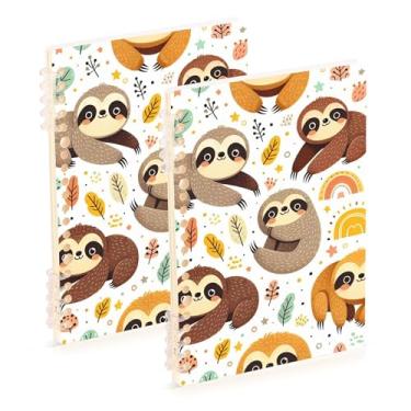 Imagem de Burbuja Cadernos com nome, papel pautado universitário A5 com 60 folhas, fichário para escritório, 2 unidades