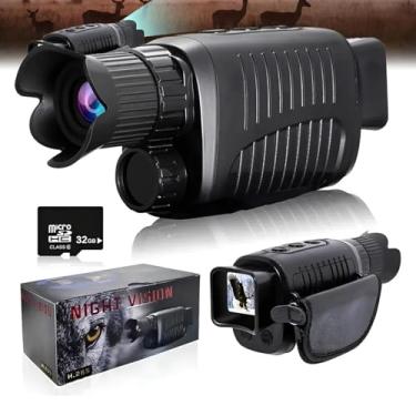 Imagem de NOVEVE Profissional Monoculo Longo Alcance Noturna Infravermelho 10X Visualização,2.5K Digitais Alcance 300M no Escuro Tela TFT de 1,54 Polegadas Suporte para Gravação de Vídeo e Imagem Cor Preto