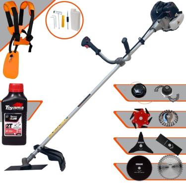 Imagem de Roçadeira Anmax Cg430b 43cc + 6 Facas + Escova + óleo Toyama