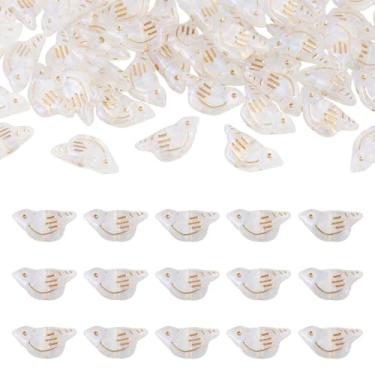 Imagem de 50 peças de contas de pombo acrílicas transparentes contas de plástico animal contas soltas de pássaro fofo para pulseira da amizade faça você mesmo brinco colar joias fazendo charme estético contas