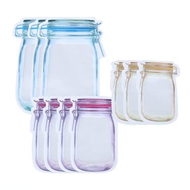 Imagem de aqxreight Saco de Vedação Com Zíper Sacos de Armazenamento Portáteis Reutilizáveis ​​para Armazenamento de Alimentos Sacos Com Fecho Ziplock para Lanches Conveniente Alimentos Simples, Fácil de