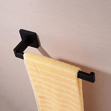 Imagem de Prateleiras de banheiro, toalheiro, conjuntos de banheiro, material de aço inoxidável 304, suporte de papel preto e cromado, toalheiro, gancho de roupão, escovado para banheiro, cozinha