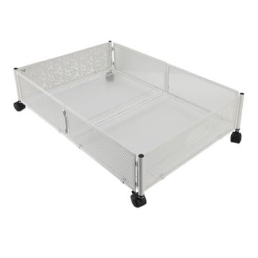 Imagem de Dioche Recipiente de Armazenamento Sob a Cama Organizador de Rodas de Metal Resistente de Grande Capacidade para Roupas Sazonais Armazenamento de Sapatos Com Rodas de Travamento Design