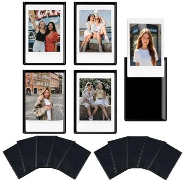 Imagem de pssped Pacote com 15 molduras magnéticas para fotos compatíveis com Instax Mini EVO Mini Liplay 12 11 SE 41 40 99 90 9 9 8 7S -5 x 7,6 cm – Visor de fotos de geladeira (preto)