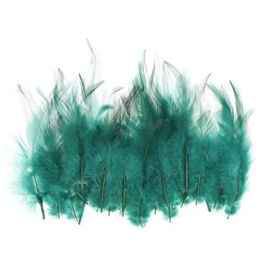 Imagem de Generic Pena de galo para sela de 3 a 6 polegadas, 100 peças de penas naturais a granel de penas artesanais fofas para apanhador de sonhos, pingente, verde escuro