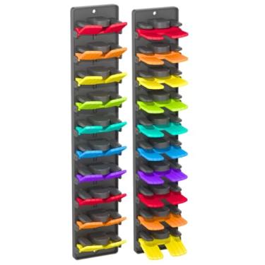 Imagem de 2 UNIDADES Suporte para Bola de Beisebol com Grampos Mola Trava Automática Métodos Instalação Duplos Plástico ABS Organizador Chapéus Armário Economia