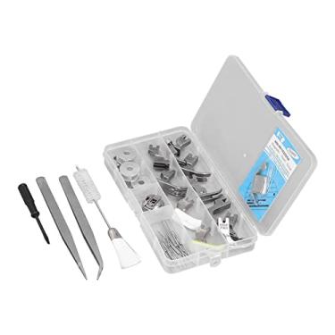 Imagem de Generic Conjunto de Calcadores de Máquina de Costura de Aço Inoxidável Kit Prático de Calcadores Industriais para Máquina de Costura Plana Industrial Universal Com 10 Pés de Prensas Peças de