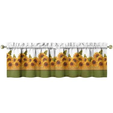 Imagem de Tapesb Girassol saia de cozinha engraçada pequena cortina de janela sobre pia decoração essencial adequado para cozinha, quarto, lavanderia, 45,7 x 137,2 cm