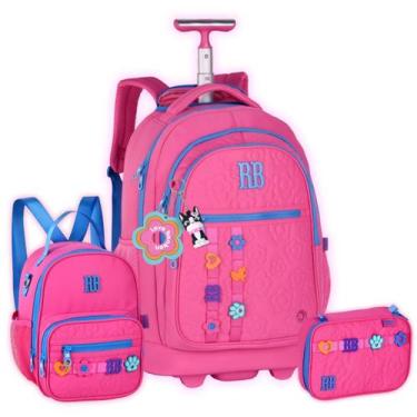 Imagem de Kit Mochila Rodinhas Rebecca Bonbon Estojo e Lancheira Teen - Clio Sty
