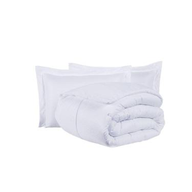 Imagem de Kit Cobre Leito Ravena To Decorando Queen 3 Peças Micropercal 200 Fios Toque Acetinado 100% Poliéster - Branco
