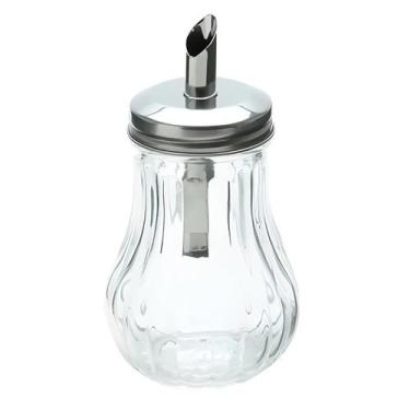 Imagem de Açucareiro De Vidro Com Bico Dosador Aço Inox Açúcar 300ml - CLICK HOU
