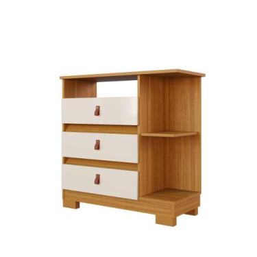 Imagem de Cômoda Infantil Com Colchãopara Quarto de Bebê com 3 Gavetas Espaçosas