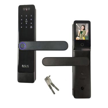 Imagem de Fechadura Eletronica Digital Porta Senha Wifi Biometria Facial Chave C